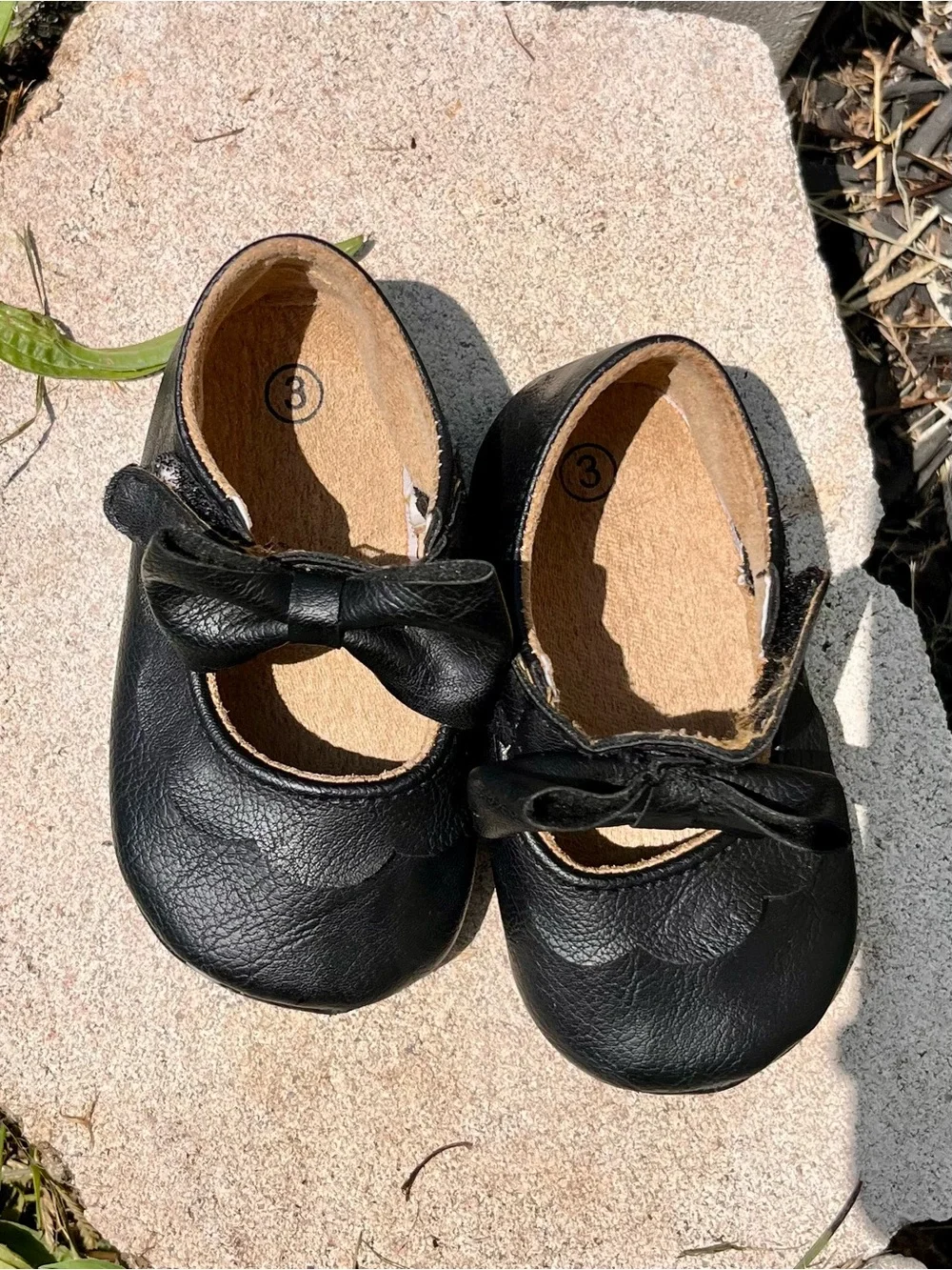 Baby Girls Black Bow Mary Jane Shoes